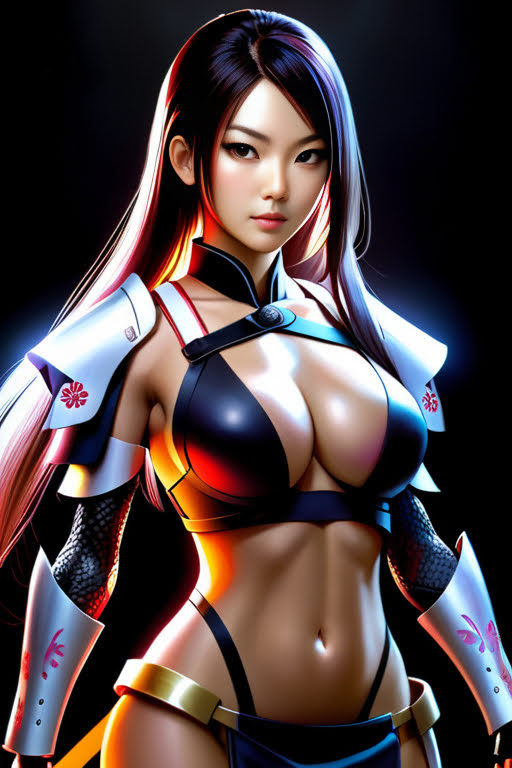Futuristic anime-style female gaming character